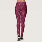 Art Deco pattern with gold geometric fan motifs Leggings (Achterkant)