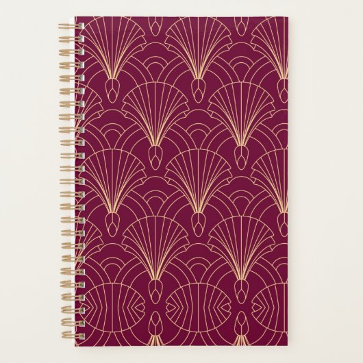 Art Deco pattern with gold geometric fan motifs  Planner (Voorkant)