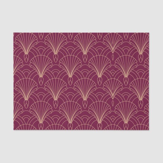 Art Deco pattern with gold geometric fan motifs  Tissuepapier (Voorkant)