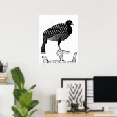 Art Déco Pauwie Animaux d'oiseaux Illustration (Bureau à domicile)