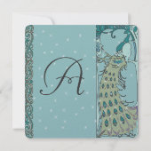 Art Déco Peacock Enregistrer la date Invitations (Dos)