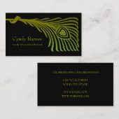 Art Déco Peacock Feather Carte de visite Set 1104 (Devant / Derrière)