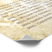 ART DECO Peacock Foto Wedding Seding Chart Poster (Hoek)