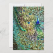 Art Deco Peacock Glam Old Hollywood Birthday Party Kaart (Achterkant)