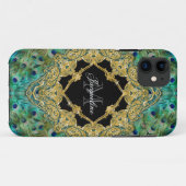 Art Deco Peacock Gold Glitter Old Hollywood Gatsby Case-Mate iPhone Case (Achterkant (horizontaal))