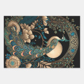 Art Deco Peacock Inpakpapier Vel (Voorkant)