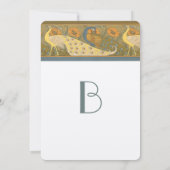 Art Deco Peacock Parade Bird Wedding Uitnodiging (Achterkant)