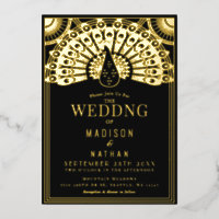 Art Deco Peacock Wedding Folie