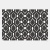 Art Deco Pearls Anthracite en White Pattern Inpakpapier Vel (Voorkant 3)