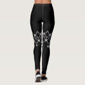 Art Deco Pearls Black en White Pattern Leggings (Achterkant)