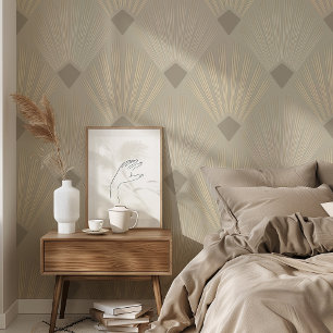 Art Deco Peel & Stick Beige & Crème Geometrisch Behang