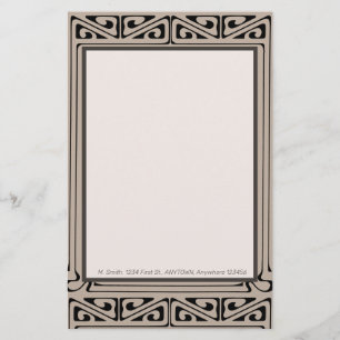 Art Deco Personalized Black, Brown, Cream