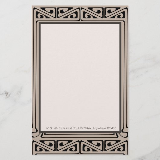 Art Deco Personalized Black, Brown, Cream (Voorkant)