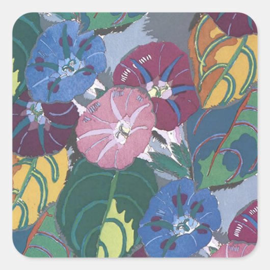 Art Deco Petunias - Sticker (Voorkant)