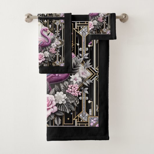 Art Deco Pink and Rainbow Flamingo  (En situation)