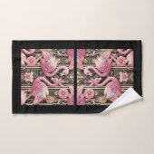 Art Deco Pink and Rainbow Flamingo Bad Handdoek (Handdoek)