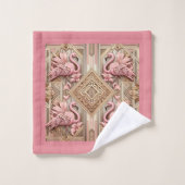 Art Deco Pink Flamingo  Bad Handdoek (Wasdoekje)