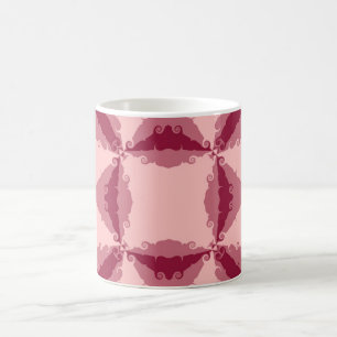 Art Deco Pink Floral Swirl Retro Abstract Koffiemok
