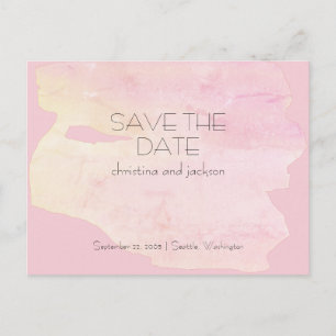 Art Deco Pink & Yellow Wedding Save the Date Briefkaart