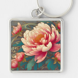 Art Deco Pioen Keychain