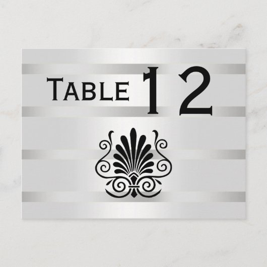 Art Deco Pluim Zwart Wit H Tafelnummer (Voorkant)