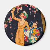 Art Deco plukken bloemen magneet (Voorkant)