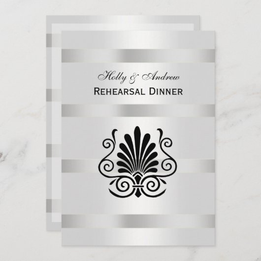 Art Deco Plume Black/Rehearsal Din Kaart (Voorkant / Achterkant)