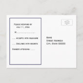  Art Deco Plume Black White RSVP 1 Uitnodiging Briefkaart (Achterkant)