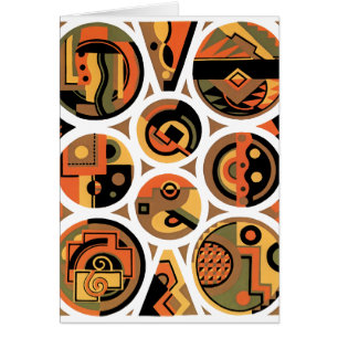 Art Deco Pochoir Jazz Geometrische Cirkels Antiek