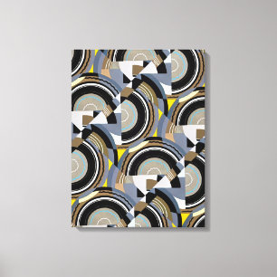 Art Deco Pochoir Jazz Geometrische Vormen Vintage Canvas Afdruk