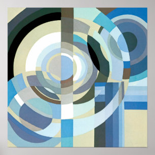 Art Deco Pochoir Jazz Geometrische Vormen Vintage Poster