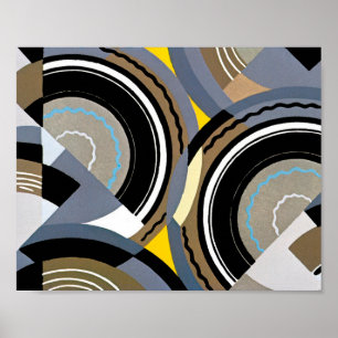 Art Deco Pochoir Jazz Geometrische Vormen Vintage Poster