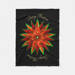 Art Deco Poinsettia WOW Fleece Deken