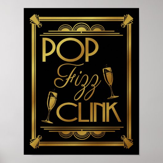 Art Déco POP FIZZ CLINK GOLD changement de couleur (Devant)