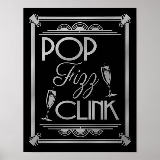 Art déco POP FIZZ CLINK SILVER changement de coule (Devant)