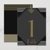Art Deco Posh Trouwtafel nummer Briefkaart (Voorkant / Achterkant)