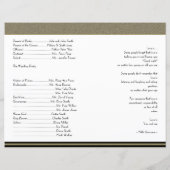 Art Deco Posh Wedding Programme (Achterkant)