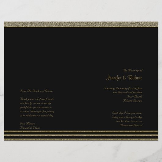 Art Deco Posh Wedding Programme (Voorkant)