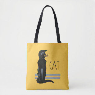 Art Deco Poster Cat Canvas tas