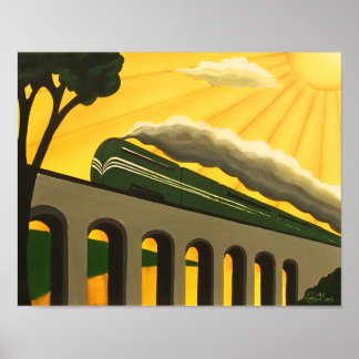 Art déco poster de train d'inspiration Vintage