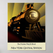 Art Déco Poster Train New York Central Station (Devant)