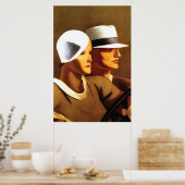 Art Deco - Prachtige paardenbesturing Poster (Keuken)