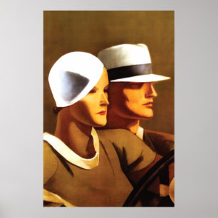 Art Deco - Prachtige paardenbesturing Poster