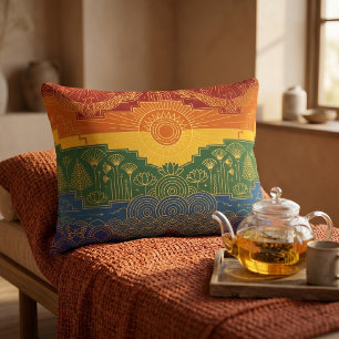Art Deco Pride-vlag Regenboog II Vintage jaren 1 Accent Kussen