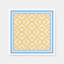 Art deco print in levendige kleuren geel servet
