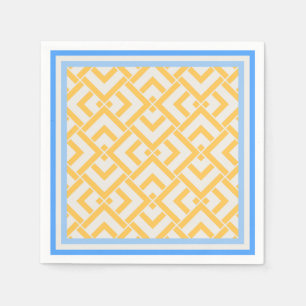 Art deco print in levendige kleuren geel servet