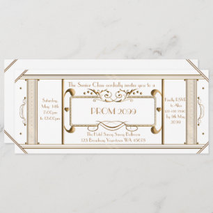 art deco prom ticket, junior prom, senior prom, wi kaart