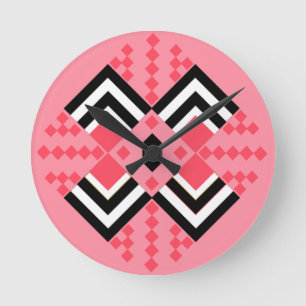 Art Deco Quilt geïnspireerd Ronde Klok