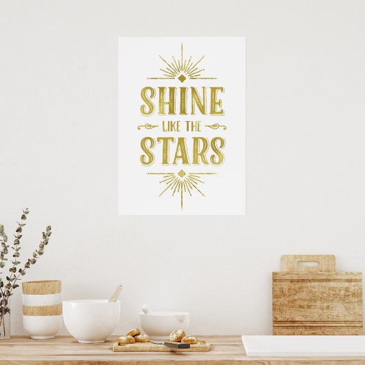 Art Deco Quote | Faux Gold Foil Typografie Poster (Keuken)