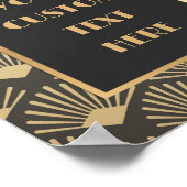 Art Deco rand met zwart en goud elke tekst Poster (Hoek)